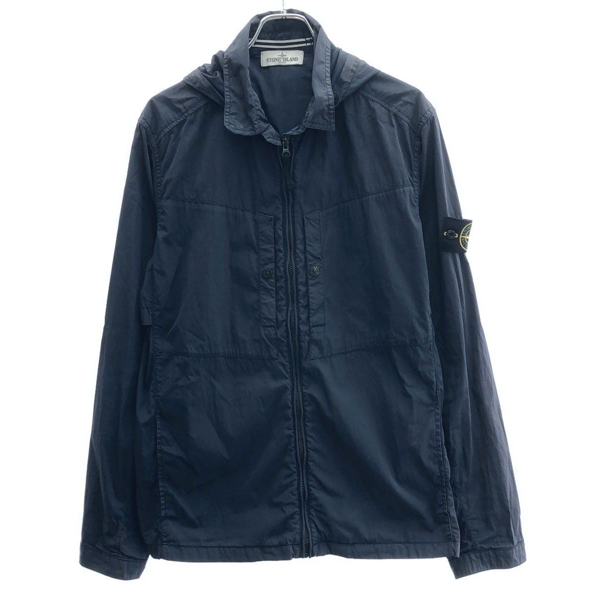 STONE ISLAND ストーンアイランド HOODED OVER SHIRT フーディシャツジャケット 581510220 ネイビー L