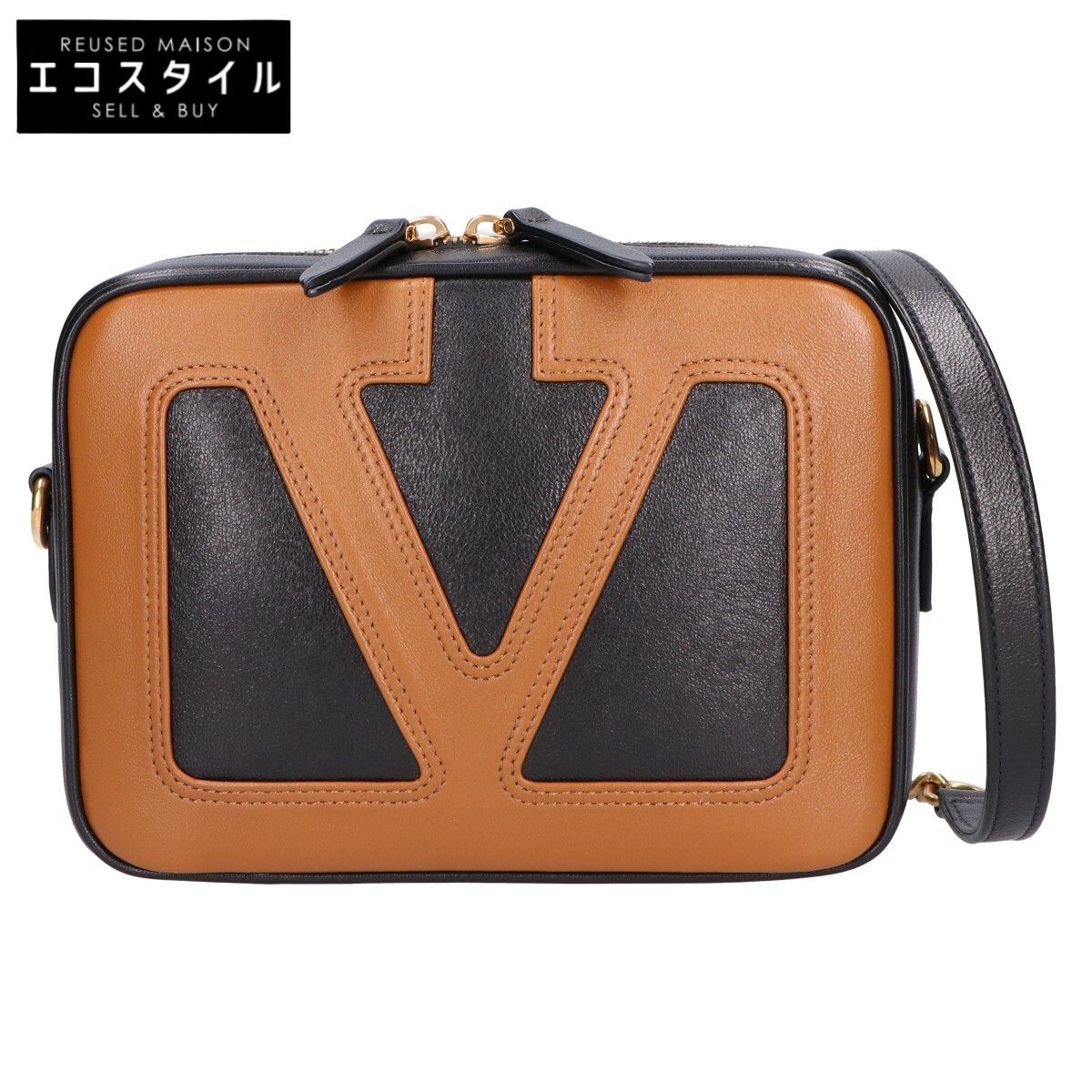 Valentino Garavani　ヴァレンティノガラヴァーニ　美品 7W2B0R86PTJ Viva Superstar/ヴィヴァ スーパースター ナッパレザー マキシ Vロゴシグネチャー 2WAYチェーン 90,145円