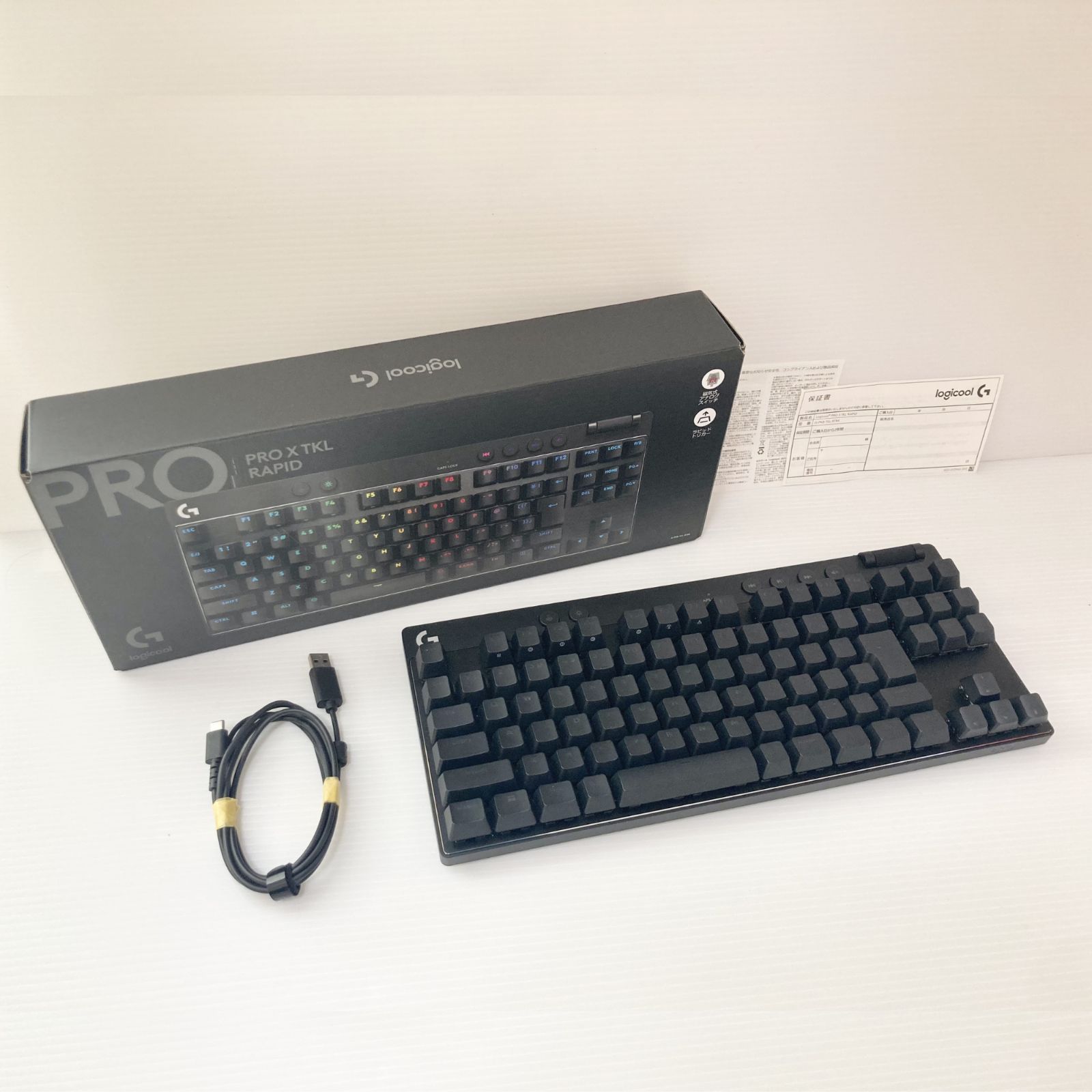 Logicool G ラピッドトリガー PRO X TKL RAPID ゲーミングキーボード アクチュエーションポイント 調整可能 押下圧 35g 日本語配列 G-PKB-TKL-RTBK 有線 テンキーレス 磁気式アナログスイッチ LIGHTSYNC RGB
