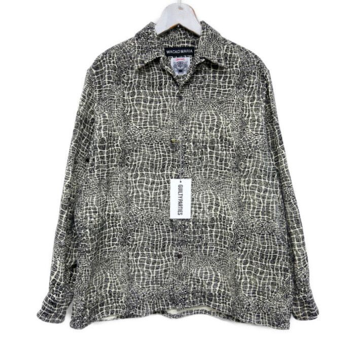 WACKO MARIA×WOLF'S HEAD ワコマリア ウルフズヘッド 国内正規 26SS 50'S OPEN COLLAR SHIRT L/S TYPE-2 オープンカラーシャツ 総柄 WOLFSHEAD-WM-OC14 ONE M