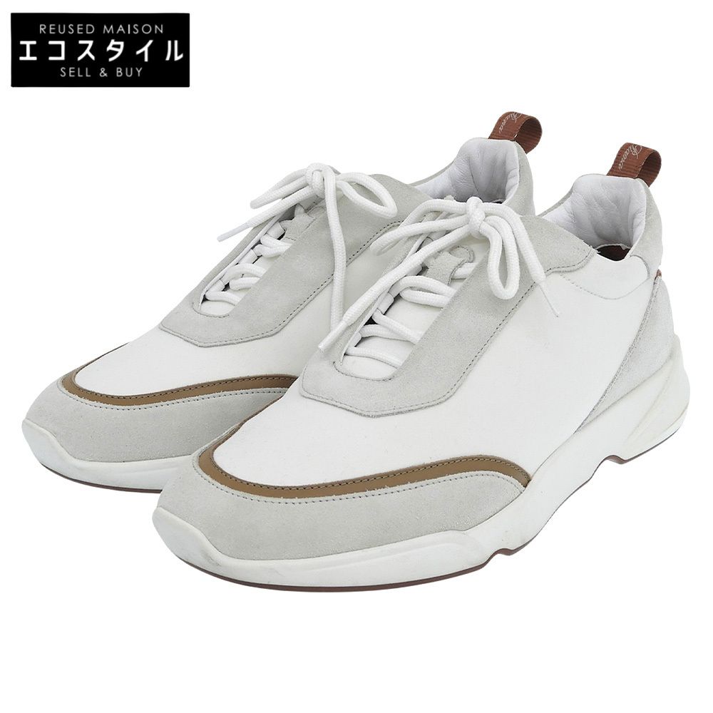 Loro Piana　ロロピアーナ　Modular Walk モジュラー ウォーク スニーカー レザー×スエード シューズ メンズ ホワイト 40　40