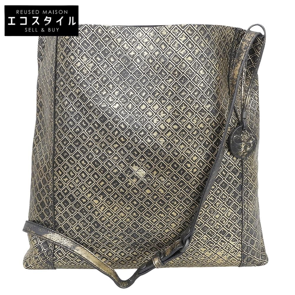 BOTTEGA VENETA　ボッテガヴェネタ　イントレッチオ ミラージュ ショルダーバッグ レディース ブラック×ゴールド B00958802D