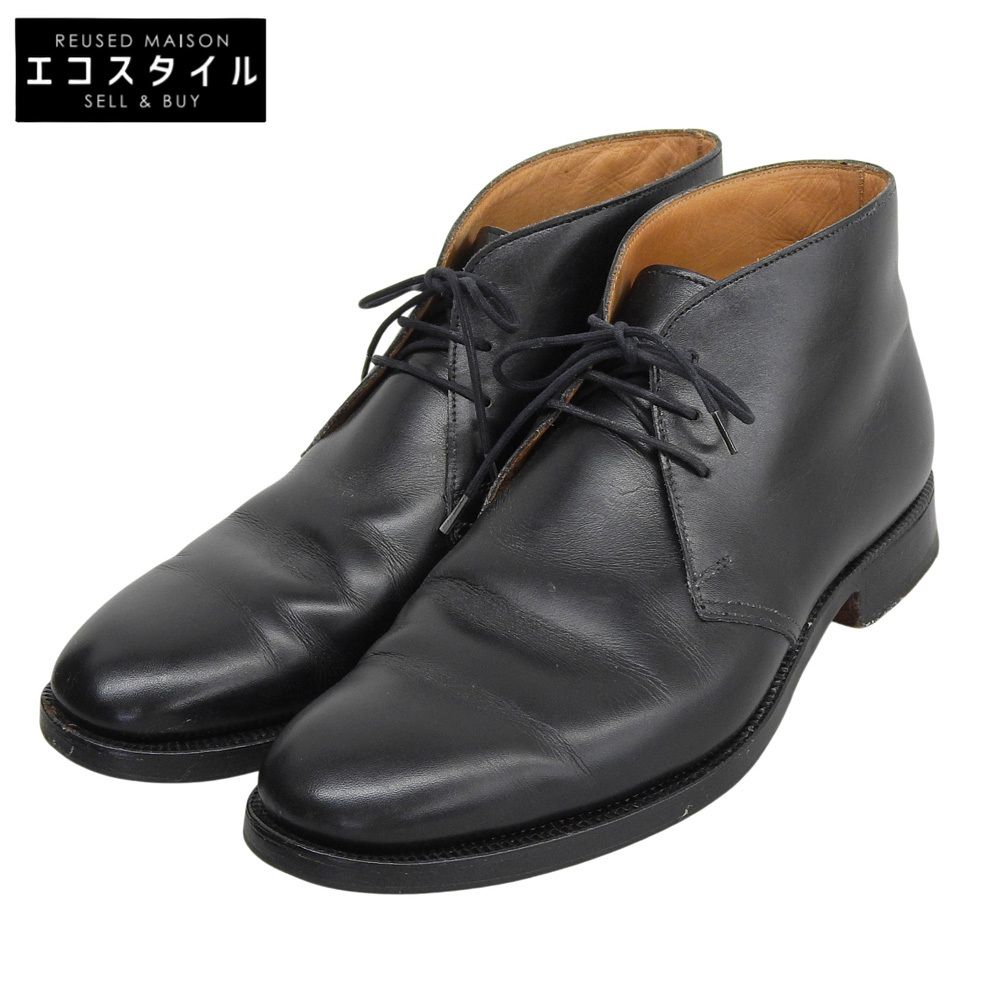 Crockett&Jones　クロケット＆ジョーンズ　CHILTERN レザー チャッカブーツ メンズ ブラック 5 1/2 シューズ　5.5