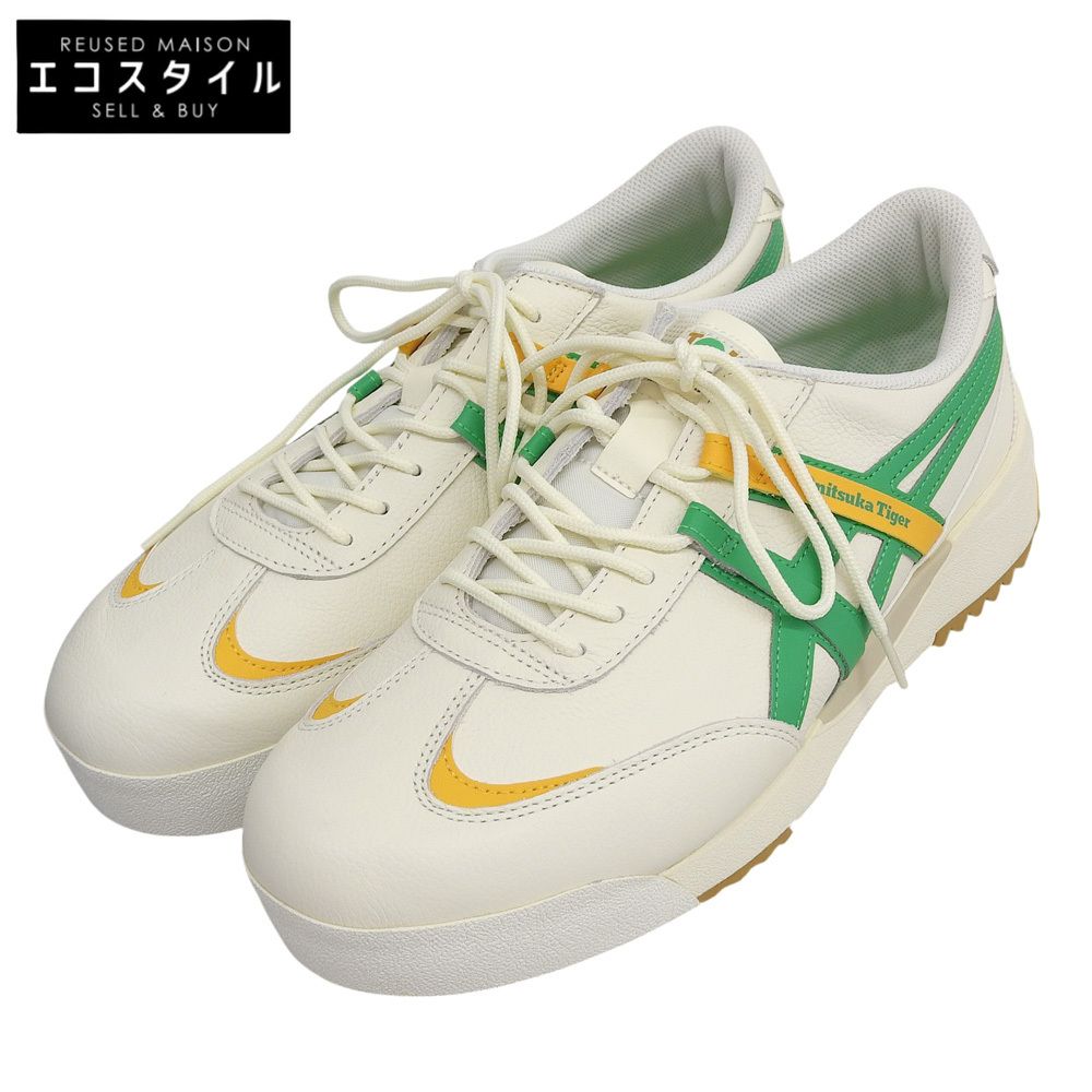 onitsuka tiger　オニツカタイガー　未使用 LEGATION EX レザー シューズ メンズ オフホワイト×グリーン×イエロー 28.5cm 1183A559　11(US)