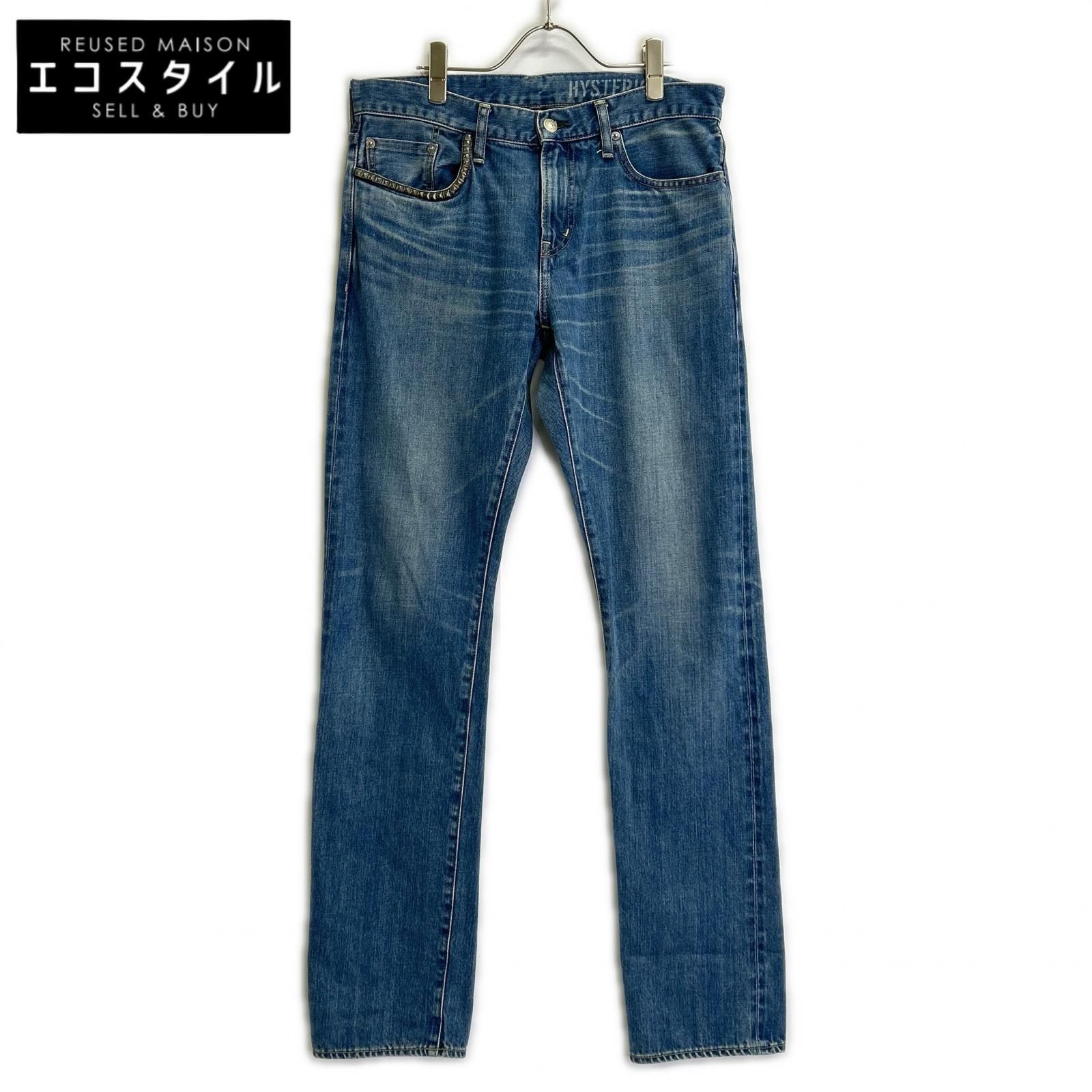 HYSTERIC GLAMOUR　ヒステリックグラマー　02213AP13 HYS SP加工 スタッズポケット ジップフライデニムパンツ　31inch