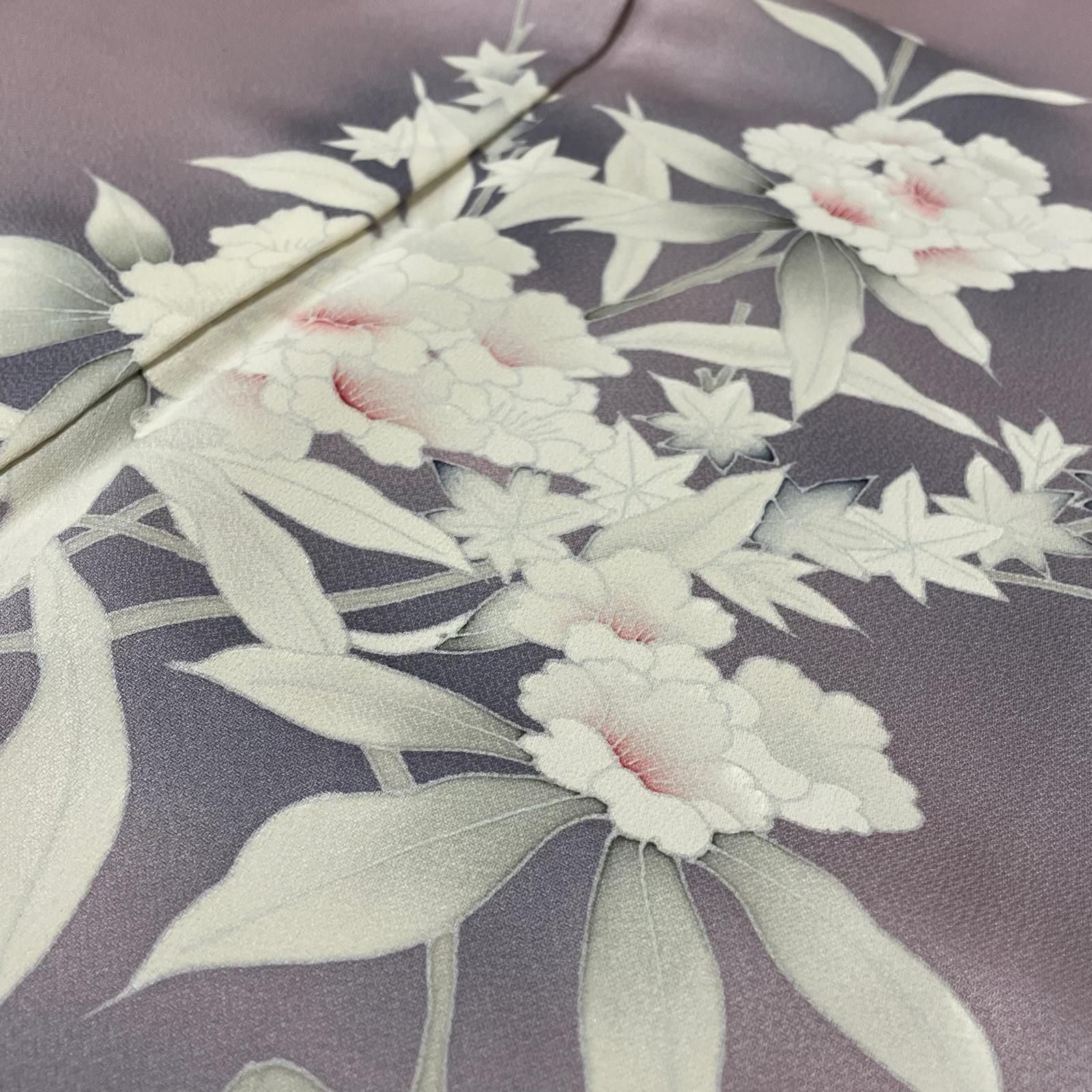 付下げ 上品な花模様 着物 正絹 X-2487