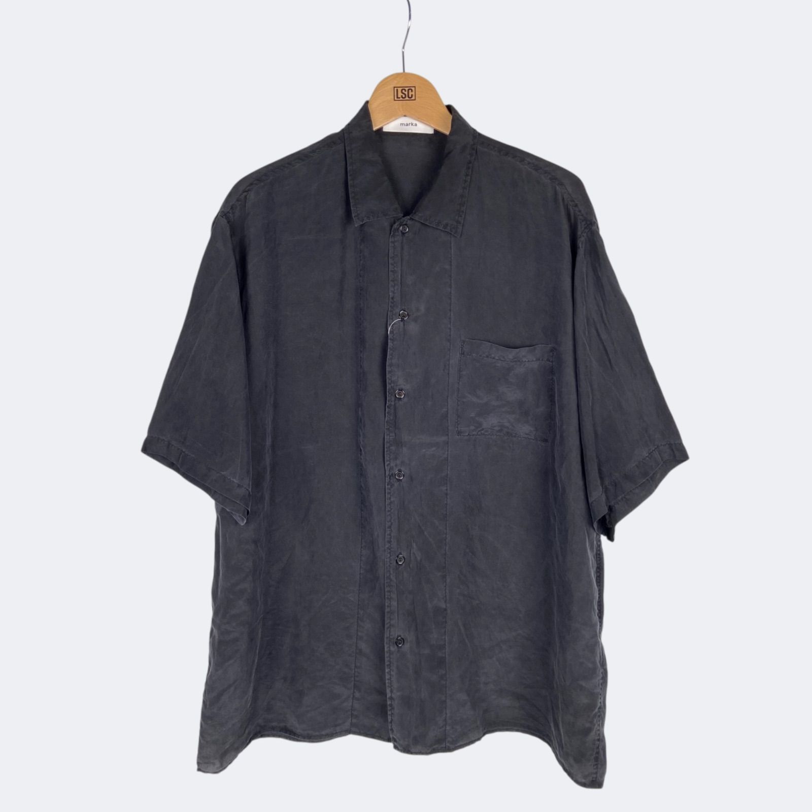 marka SILK OPENCOLLOR SHIRT -HABUTAE SILK- マーカ シルク オープン 