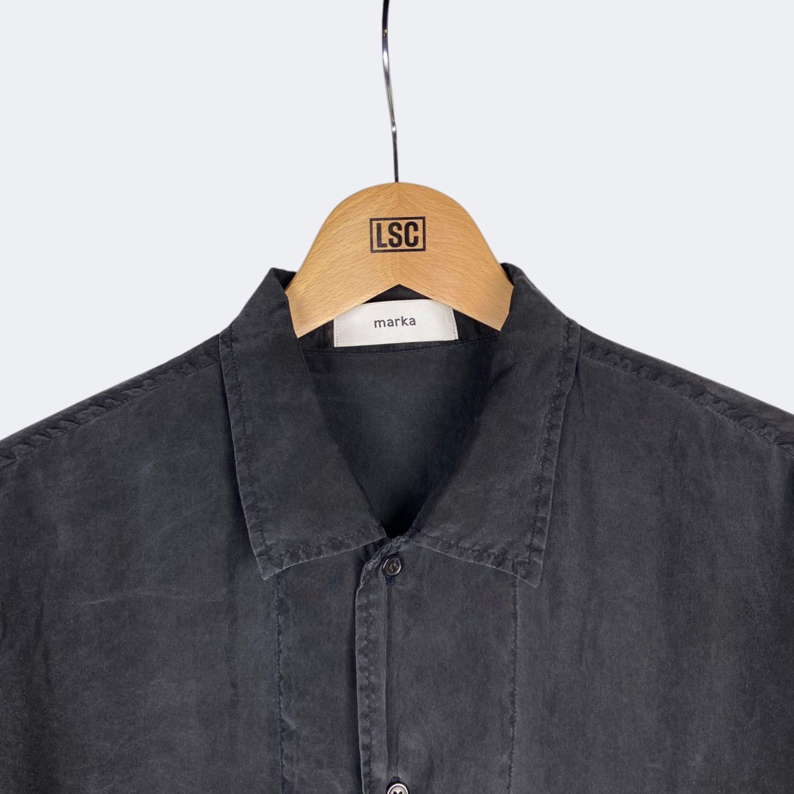 marka SILK OPENCOLLOR SHIRT -HABUTAE SILK- マーカ シルク オープン 