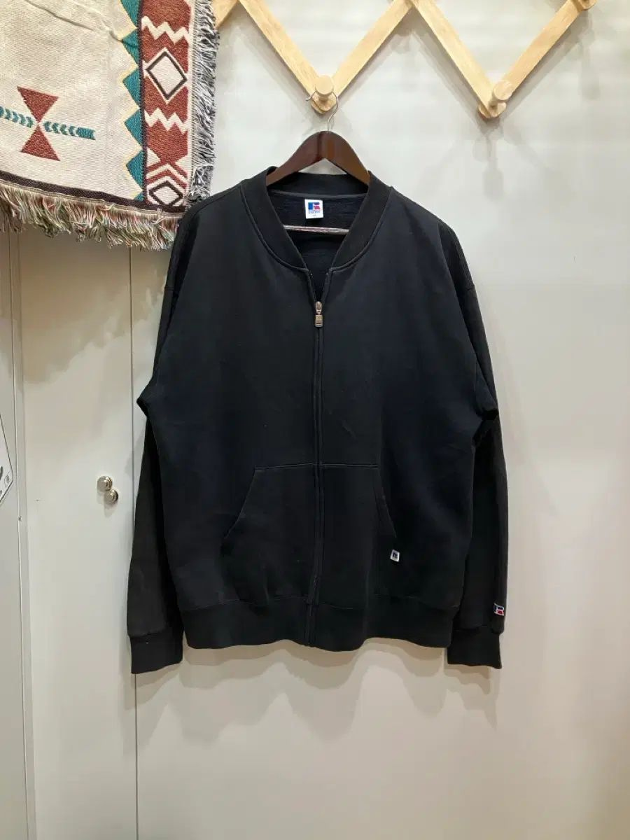00s ラッセル スウェット ジップアップ ジャケット ブラック 2XL