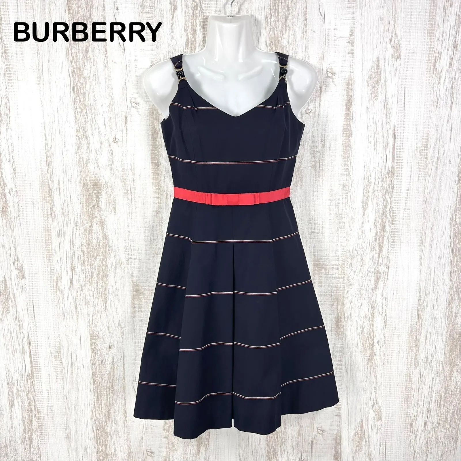 BURBERRY BLUE LABEL バーバリーブルーレーベル ボーダー リボン A