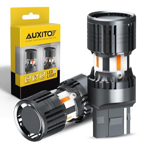AUXITO t20 led ウインカー 兼 T20ピンチ部違い T20 LED ウィンカーバルブ 最新型 冷却ファン搭載 T20 シングル アンバー 2個セット 12V ハイフラ 防止抵抗 内蔵 無極性 車検対応kk