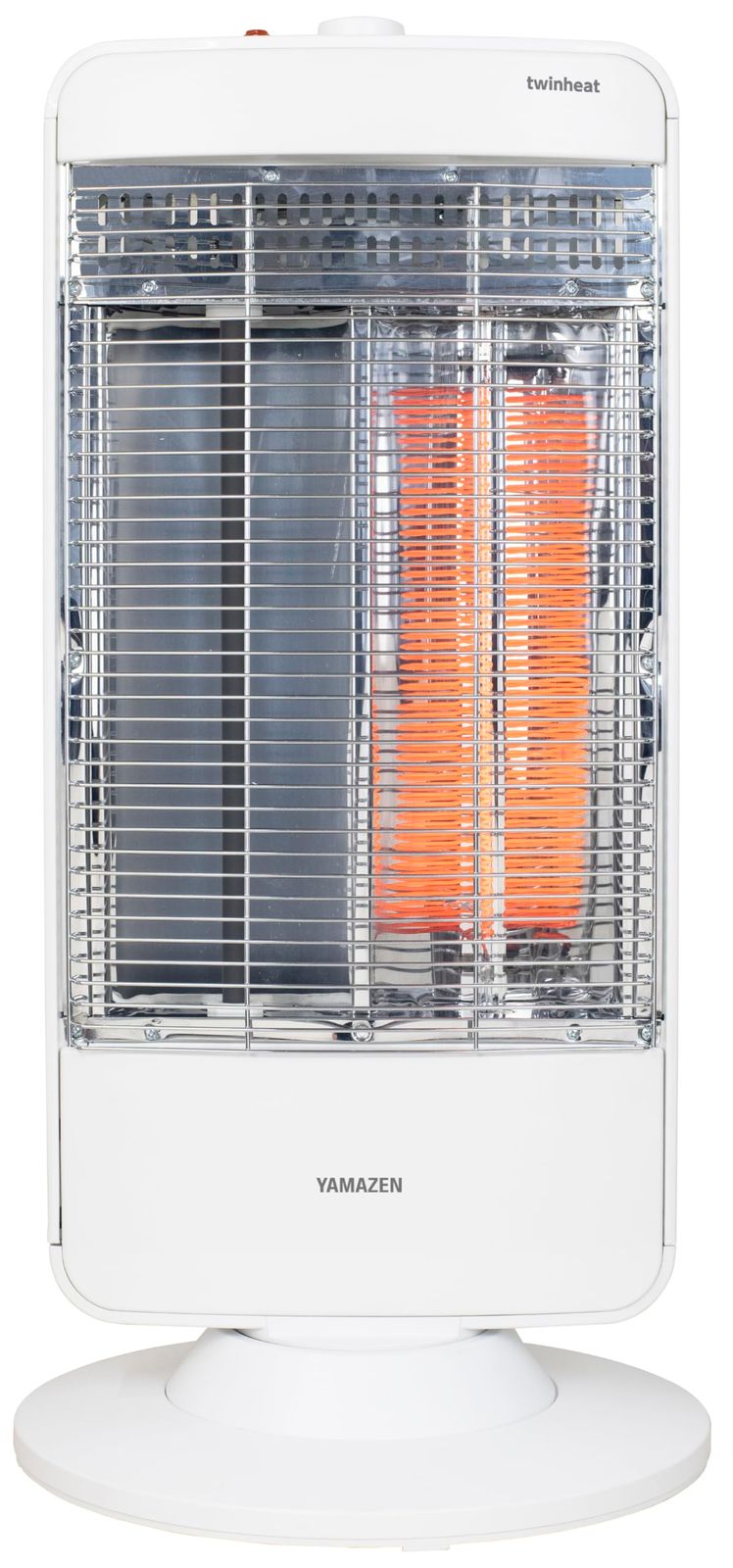 [山善] 速暖 カーボンヒーター + 遠赤外線 シーズヒーター 搭載 ツインヒート (500W/950W 2段階切替) 自動首振り機能付 ホワイトシルバー DBC-L95(W)＊mn c5092b14