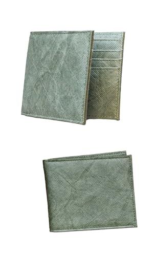 [NEVEREND] 財布 メンズ 二つ折り コンパクト 薄い タイベック tyvek 小さい シンプル 薄型 ミニ財布 カード8枚収納 ミニマル 軽い カーキ＊mn 44cdd16d