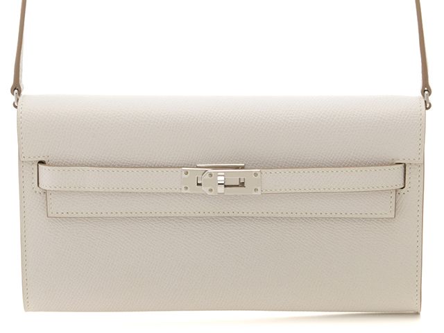 HERMES エルメス バッグ ケリー・トゥーゴー グリペール/SV ﾊﾞｯｸﾞ ショルダーバッグ ヴォーエプソン グリベール ホワイト B刻印 レディース【中古】