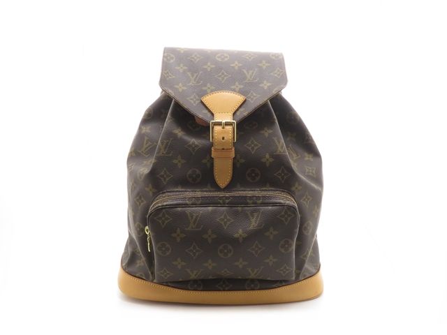LOUIS VUITTON ルイ・ヴィトン バッグ モンスリGM モノグラム ﾊﾞｯｸﾞ M51135 リュック・デイパック モノグラムキャンバス ブラウン レディース【中古】