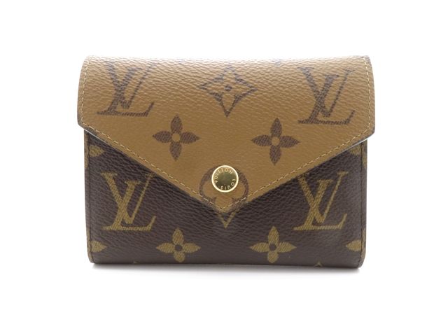 LOUIS VUITTON ルイ・ヴィトン バッグ ポルトフォイユ・ヴィクトリーヌ モノグラム・リバース/モノグラム ｻｲﾌ･小物 M81557 三つ折り財布 モノグラムキャンバス ブラウン レディース【中古】
