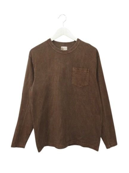 フェルコ FELCO ポケット付き長袖Tシャツ S ロンT カットソー ブラウン 茶 トップス