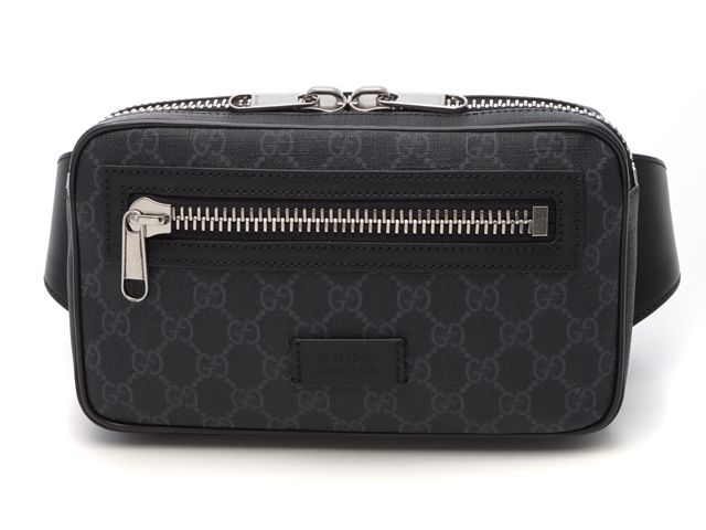 GUCCI グッチ バッグ GGスプリーム ベルトバッグ ブラック PVC/レザー バッグ 474293 ウエストバッグ PVCコーティングキャンバス ブラック ユニセックス【中古】