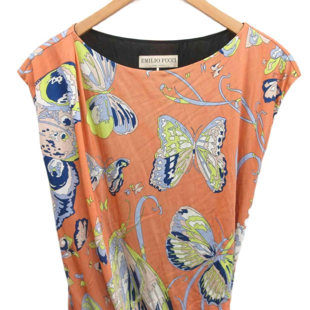 エミリオプッチ EMILIO PUCCI 美品 ワンピース ノースリーブ ひざ丈