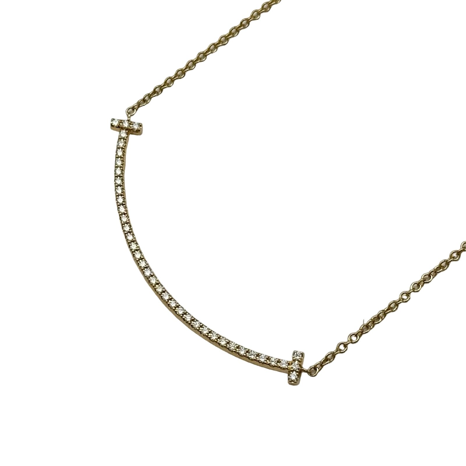 ティファニー TIFFANY&CO Tスマイルネックレススモールダイヤ ゴールド Au750 ダイヤモンド ジュエリー