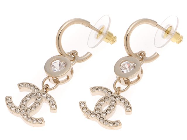 CHANEL シャネル 雑貨・小物 ココマークピアス メタル(GP)/クリスタル ｱｸｾｻﾘｰ ABE239 B17803 NZL31 ピアス メタル/クリスタル ゴールド レディース【中古】
