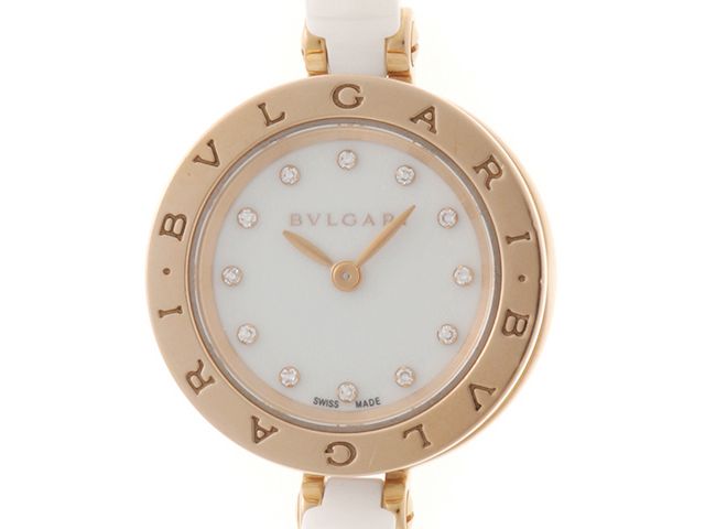 BVLGARI ブルガリ ウォッチ B-zero1 時計 BZP23SGC 腕時計 K18ピンクゴールド K18PG/ホワイトセラミック ホワイト レディース【中古】471