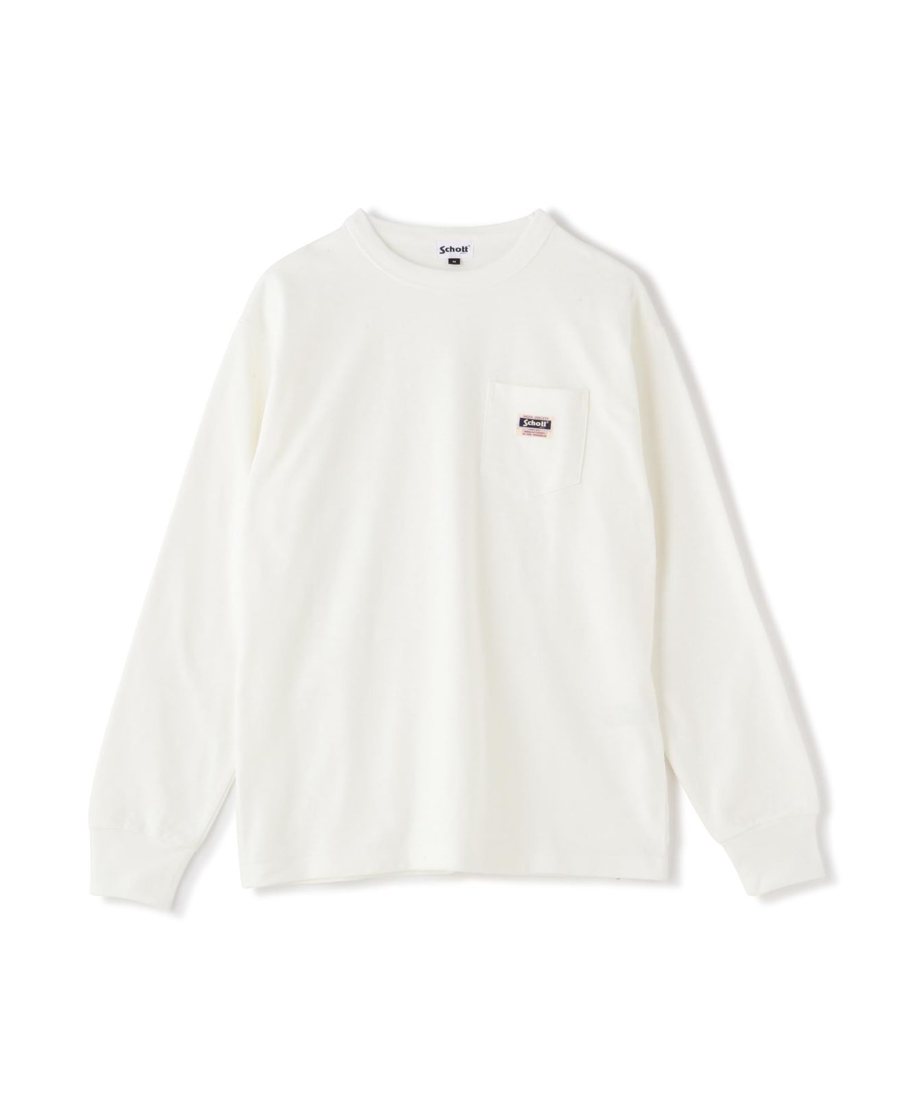 新品 【Schott】【ショット】 Tシャツ LS WORK LABEL POCKET T-SHIRT ワークラベル ポケット ロンT メンズ M 030 ホワイト 782-5930004