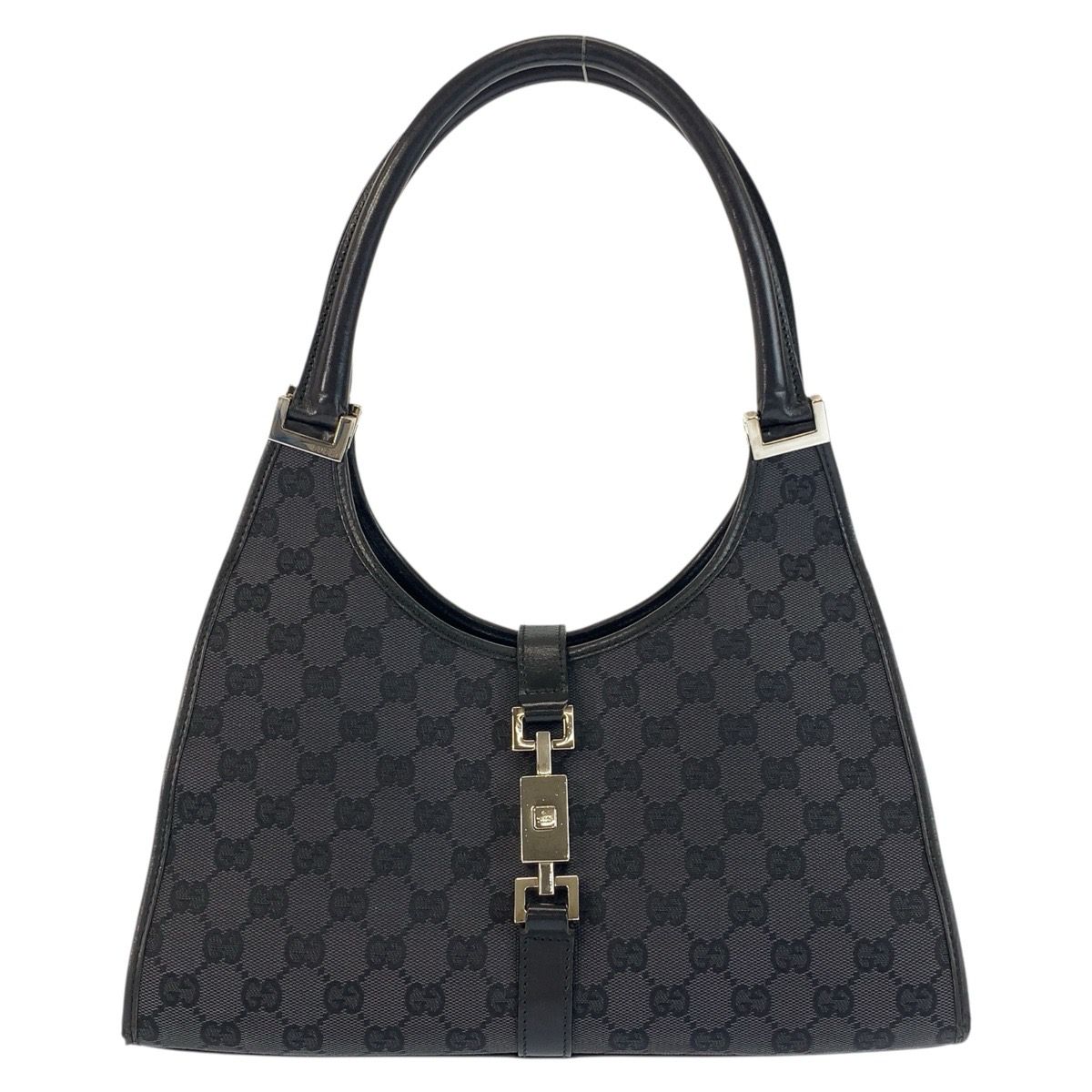 GUCCI グッチ ジャッキー ブラック 黒 シルバー金具 GGキャンバス 