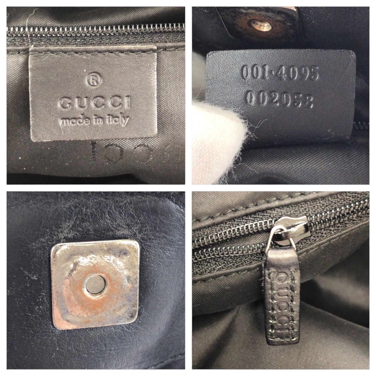 美品 GUCCI グッチ バンブー ブラック 黒 シルバー金具 GGキャンバス 