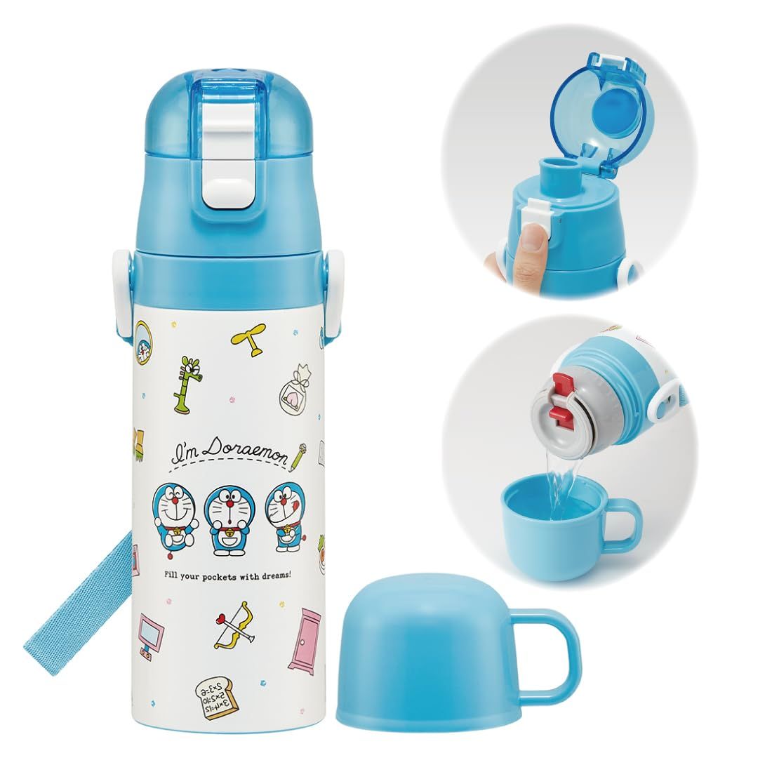 新品 スケーター(skater) 子供用 ステンレス 水筒 2way 直飲み 470ml コップ飲み 430ml ドラえもん 子供に優しい軽量タイプ 男の子 保温 保冷 waterbottle スポーツボトル かわいい キッズ 子供 こども 水瓶 SKDC4-