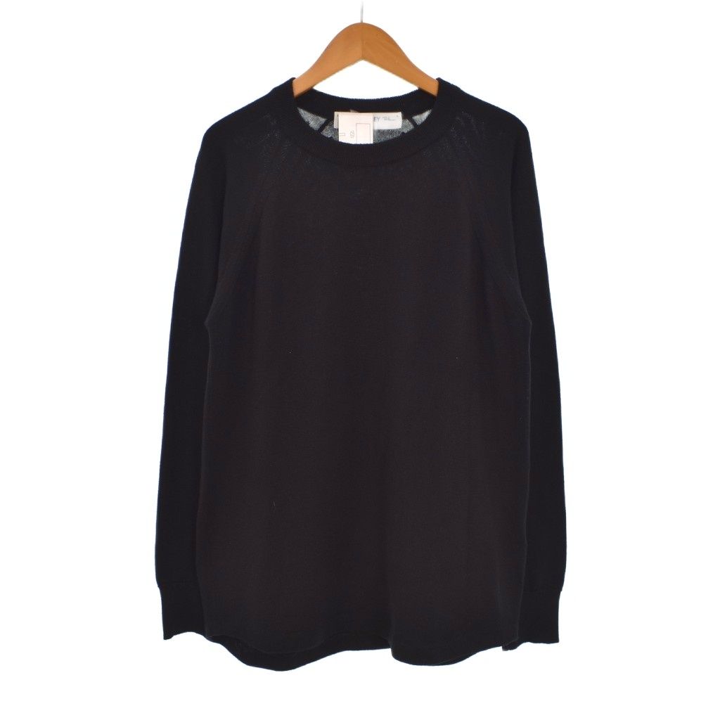 ジョンスメドレー JOHN SMEDLEY ニット セーター プルオーバー クルーネック 無地 M 黒 ブラック