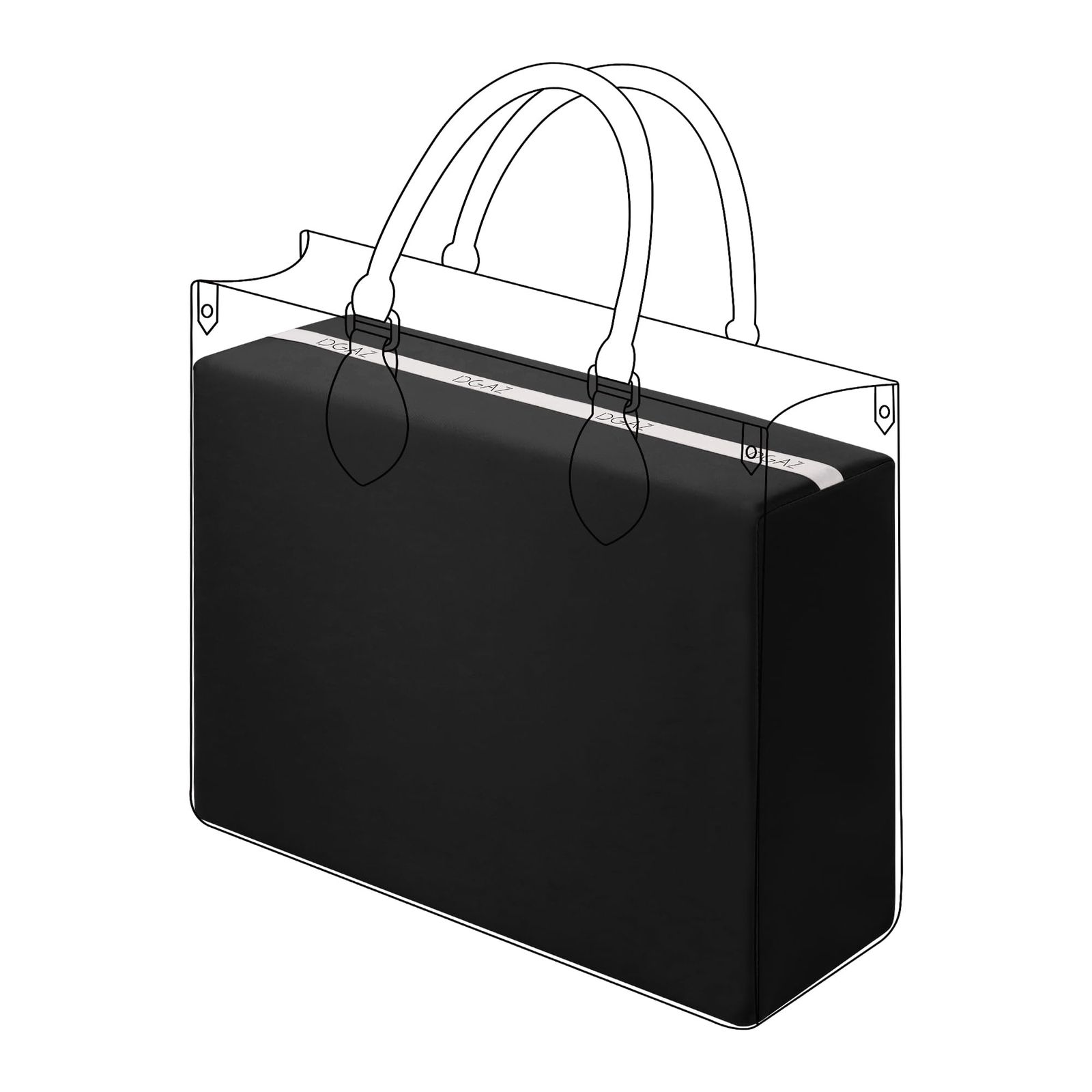 新品 DGAZ オンザゴー用 バッグピロー 適用onthego BB/East West/PM/MM/GM Bags バッグシェイパー 形崩れ防止 バッグシェイパー 枕シェイパー (黒 (ブラック)、PM)