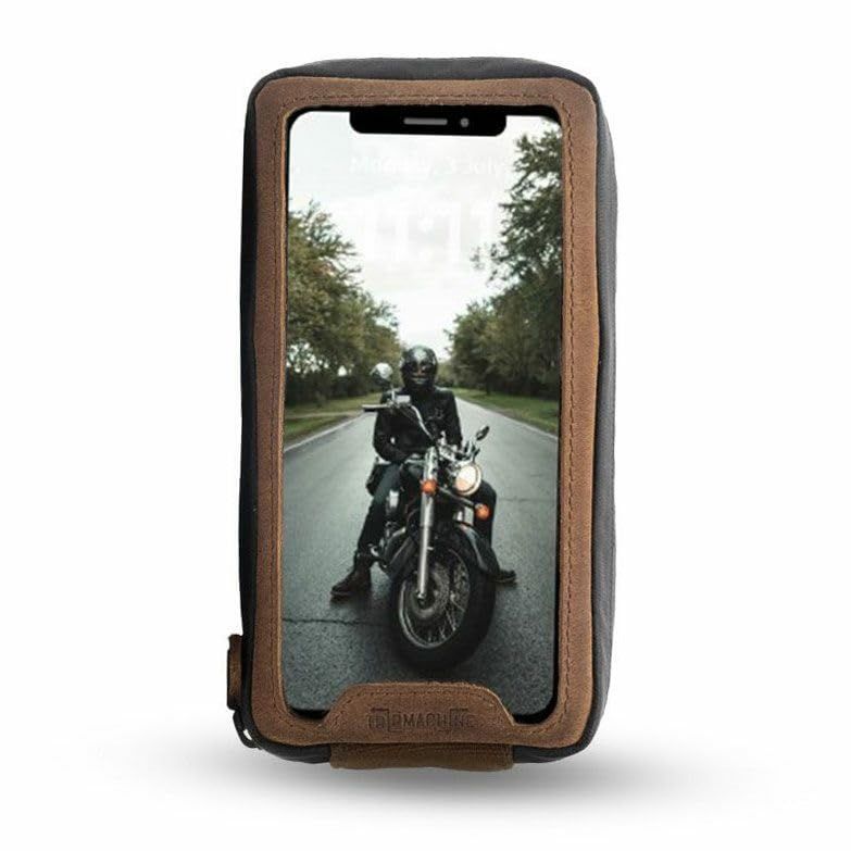 新品 Trip Machine ナビゲーター バイク タンクポーチ タンクバッグ トリップマシン スマホ 小物収納 (グリーン×タバコ)