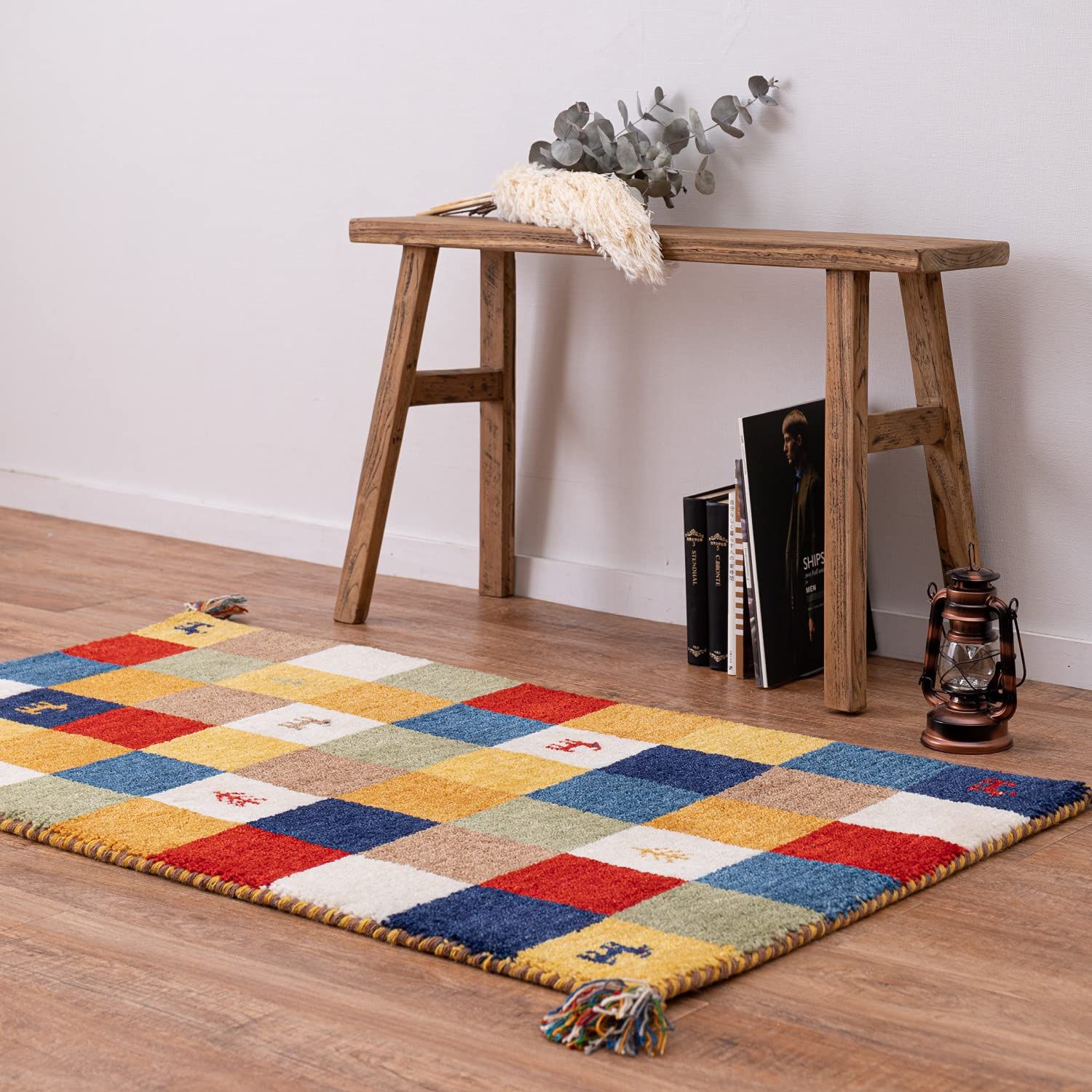 新品 萩原 ギャッベ 玄関マット 屋内 約45×75cm 「GABBEH A4」 贅沢なリラックス空間を