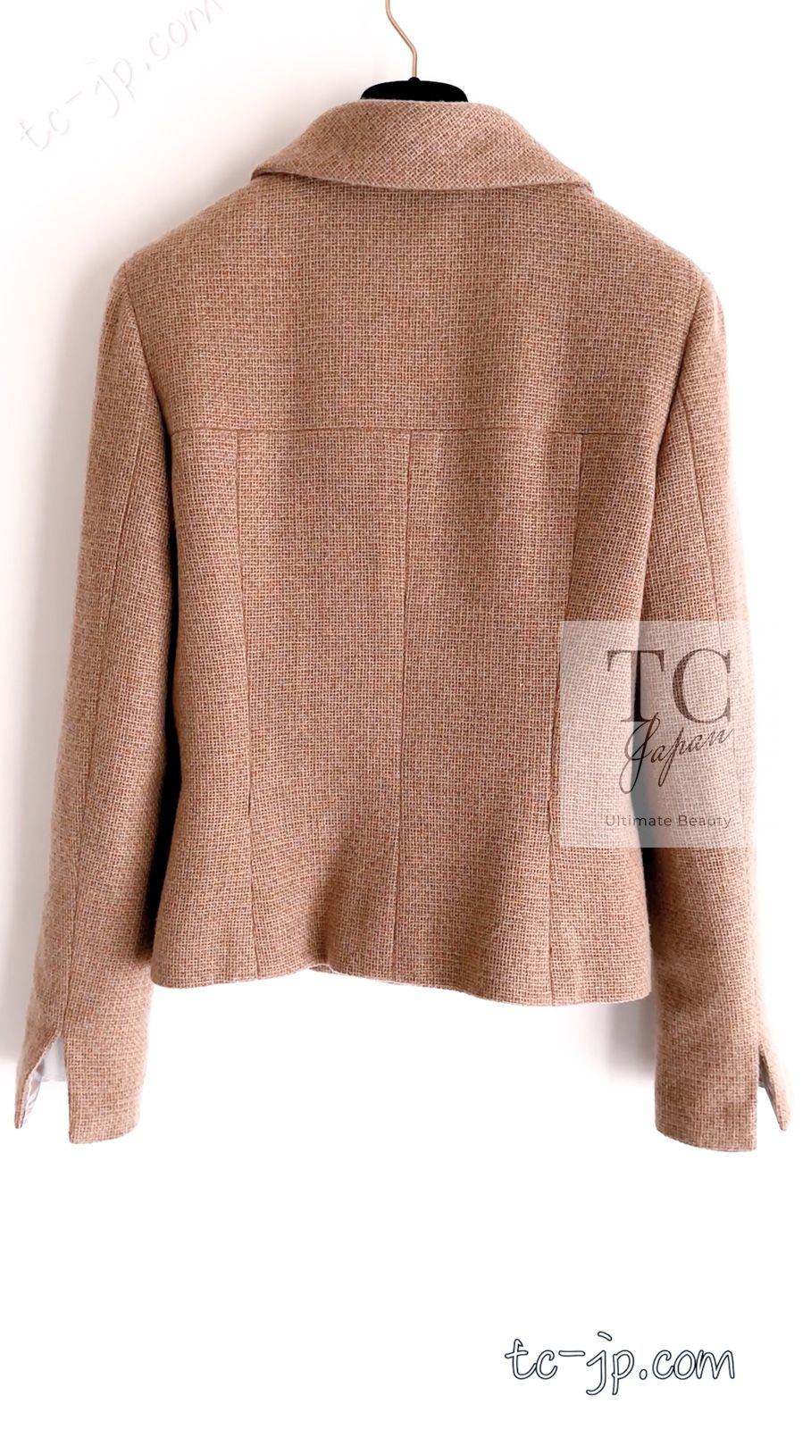 シャネル ジャケット CHANEL キャメル カシミア 100% ジッパー ランウェイ登場 カール・ラガーフェルド ヴィンテージ 55万 超美品 36 38