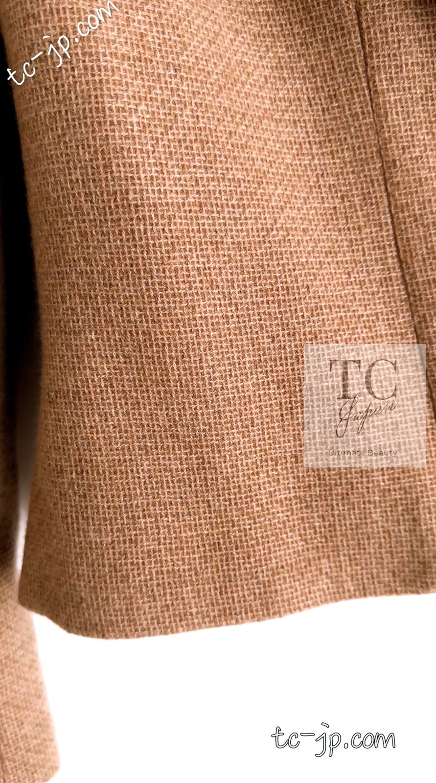 シャネル ジャケット CHANEL キャメル カシミア 100% ジッパー ランウェイ登場 カール・ラガーフェルド ヴィンテージ 55万 超美品 36 38