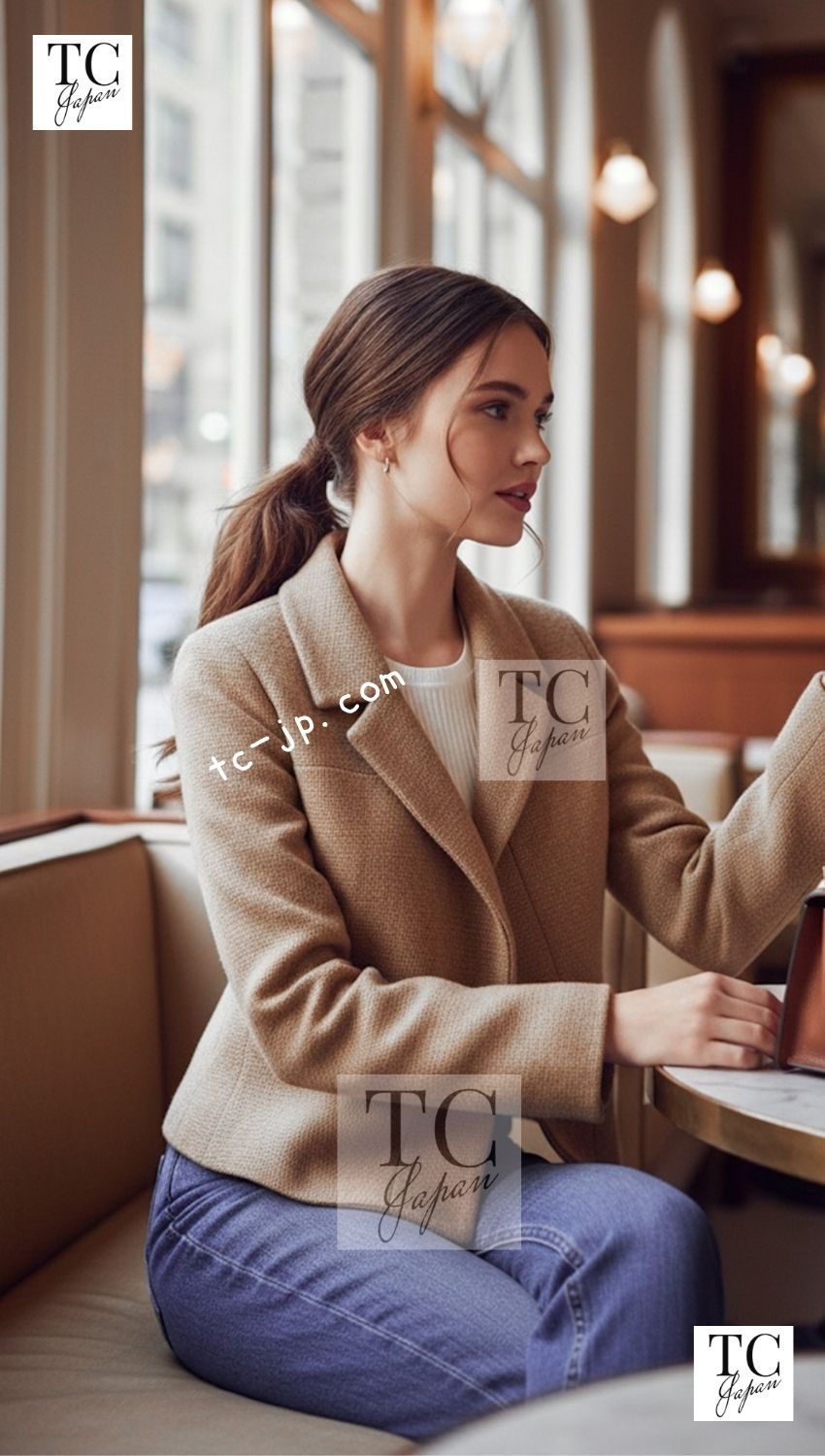 シャネル ジャケット CHANEL キャメル カシミア 100% ジッパー ランウェイ登場 カール・ラガーフェルド ヴィンテージ 55万 超美品 36 38