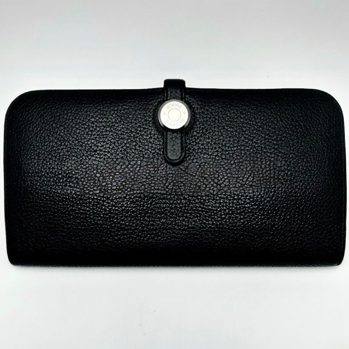 【HERMES】T刻印　値下げ不可　エルメス　ドゴンロング　黒　紺　バイカラー　長財布　【箱・付属品付き】中古品