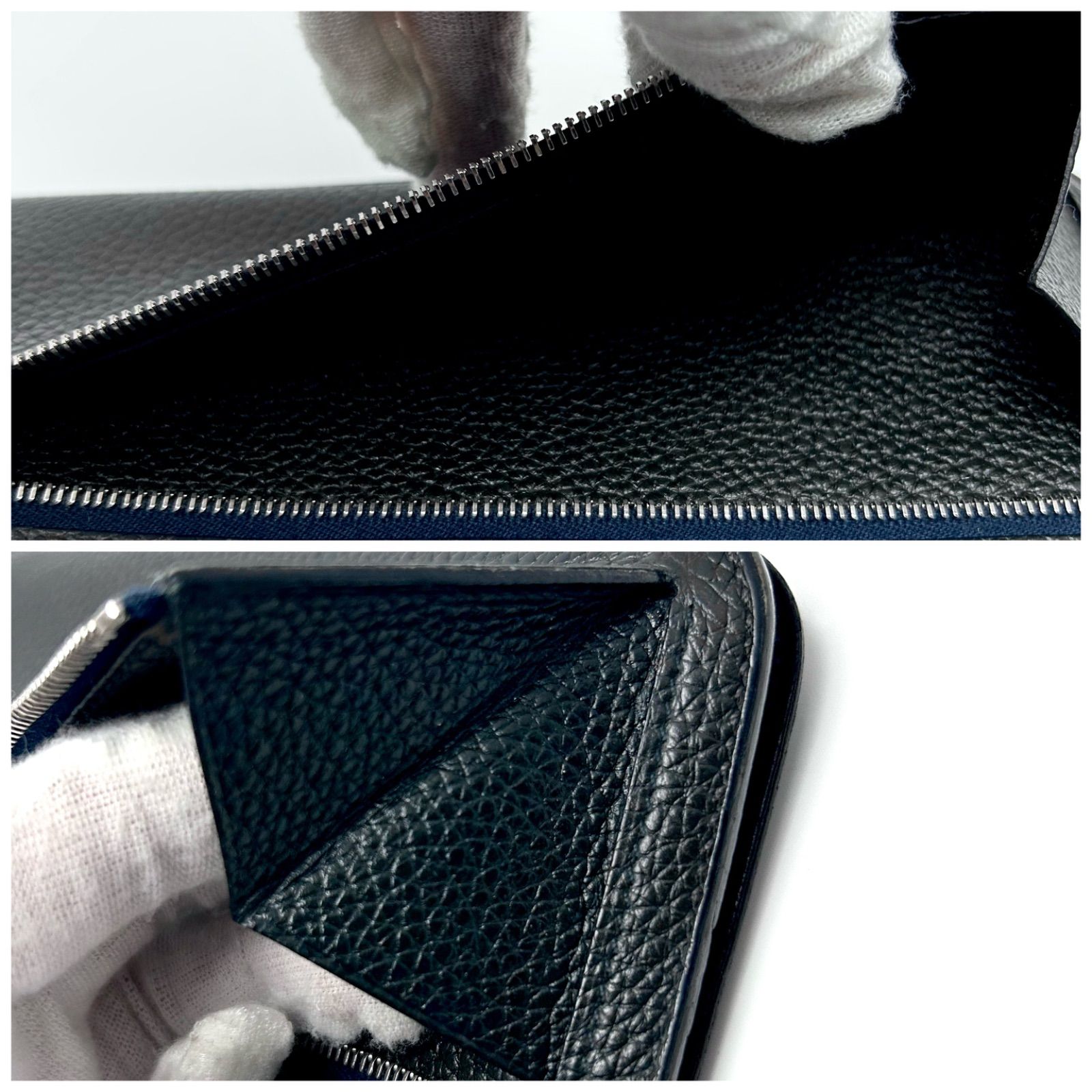 HERMES】T刻印 値下げ不可 エルメス ドゴンロング 黒 紺 バイカラー 長 
