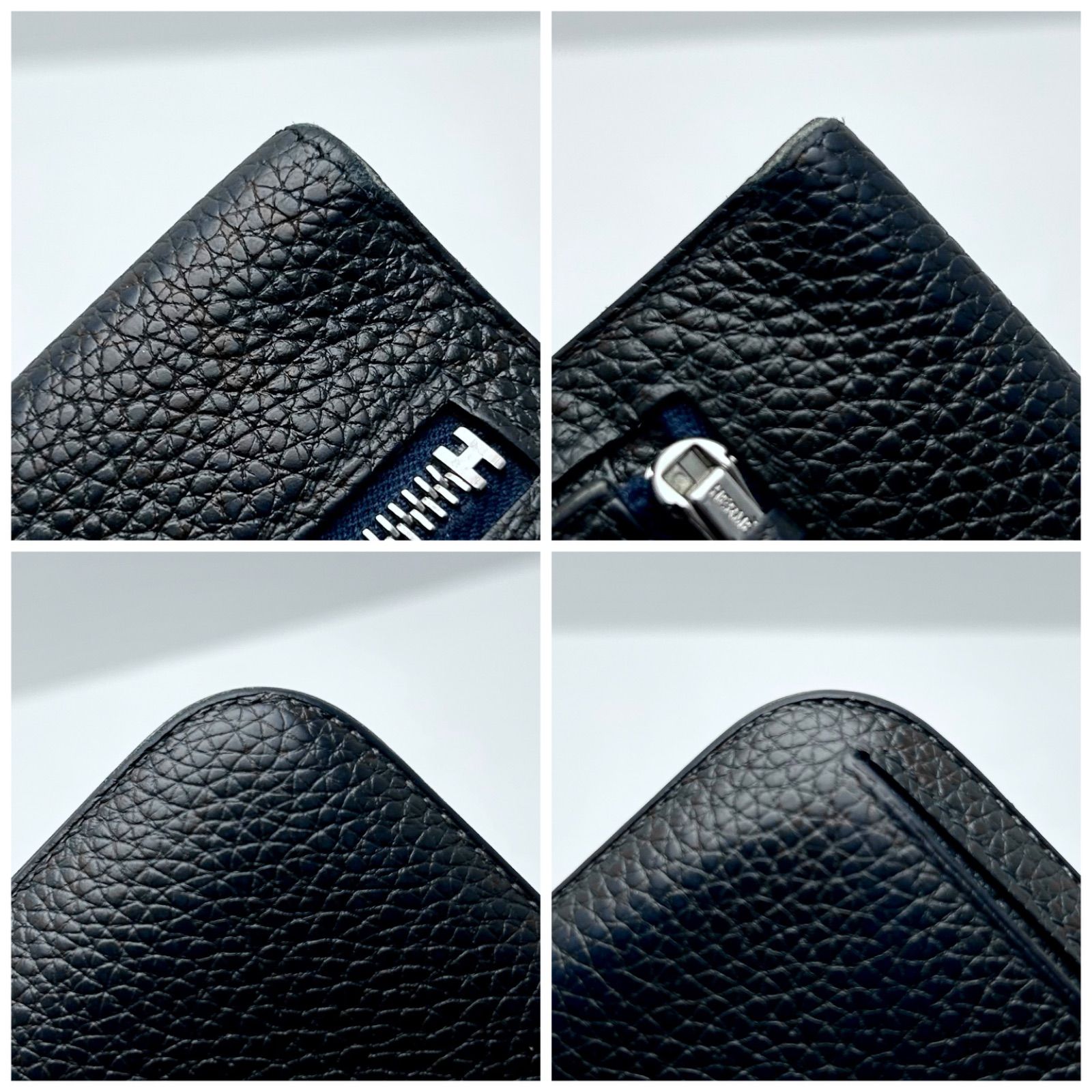 HERMES】T刻印 値下げ不可 エルメス ドゴンロング 黒 紺 バイカラー 長 
