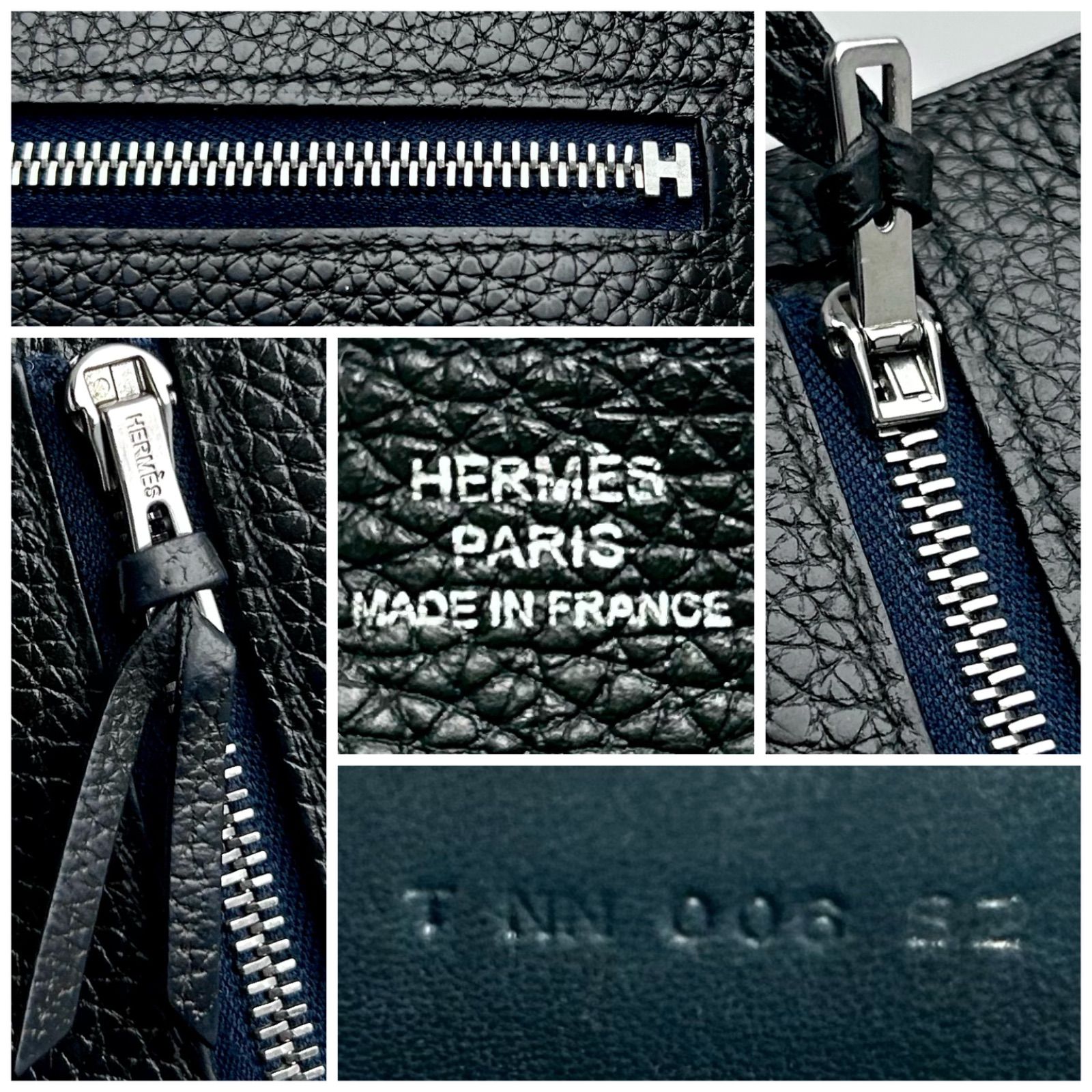 HERMES】T刻印 値下げ不可 エルメス ドゴンロング 黒 紺 バイカラー 長 