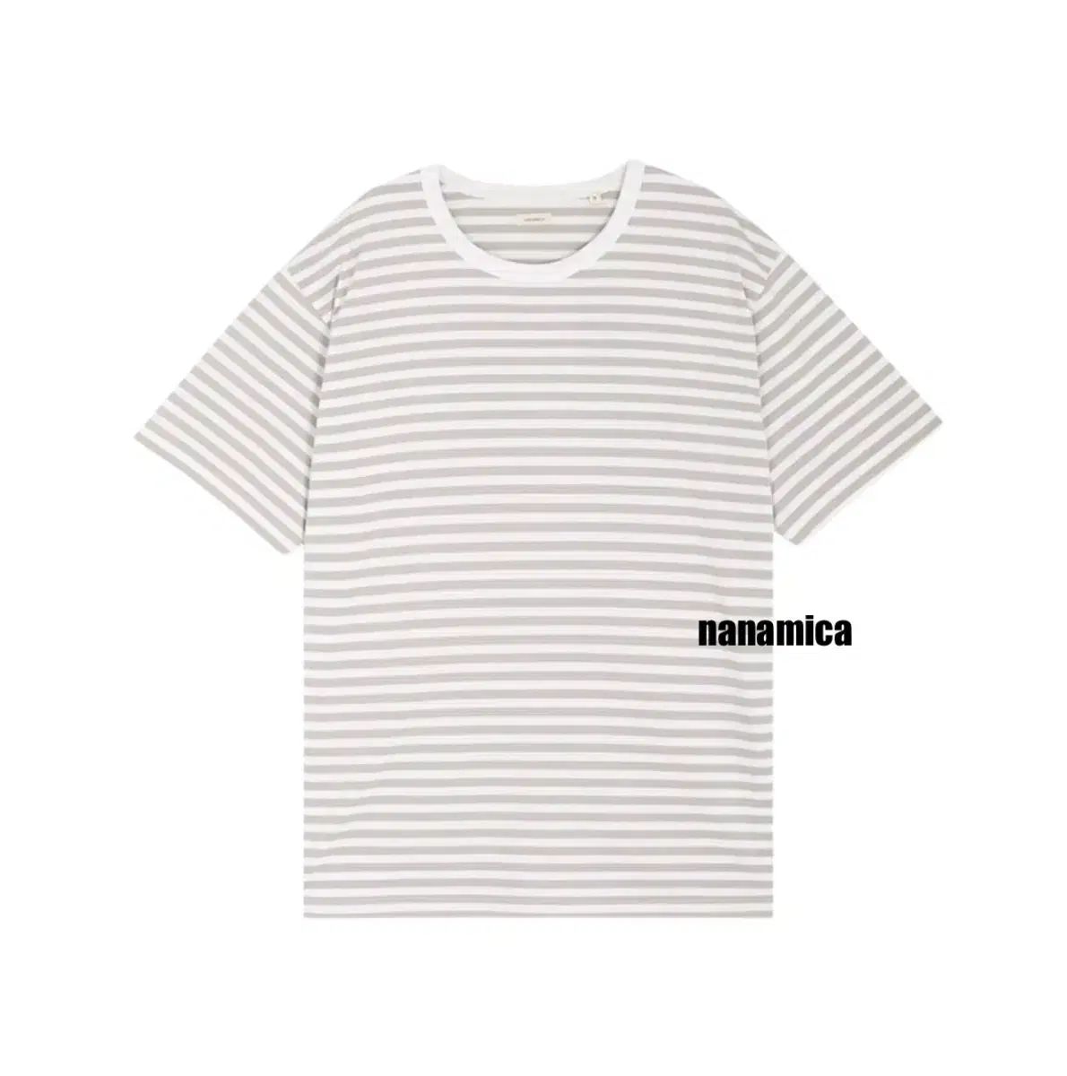 M 100 ナナミカ ストライプ ジャージ Tシャツ サンド ベージュ 白