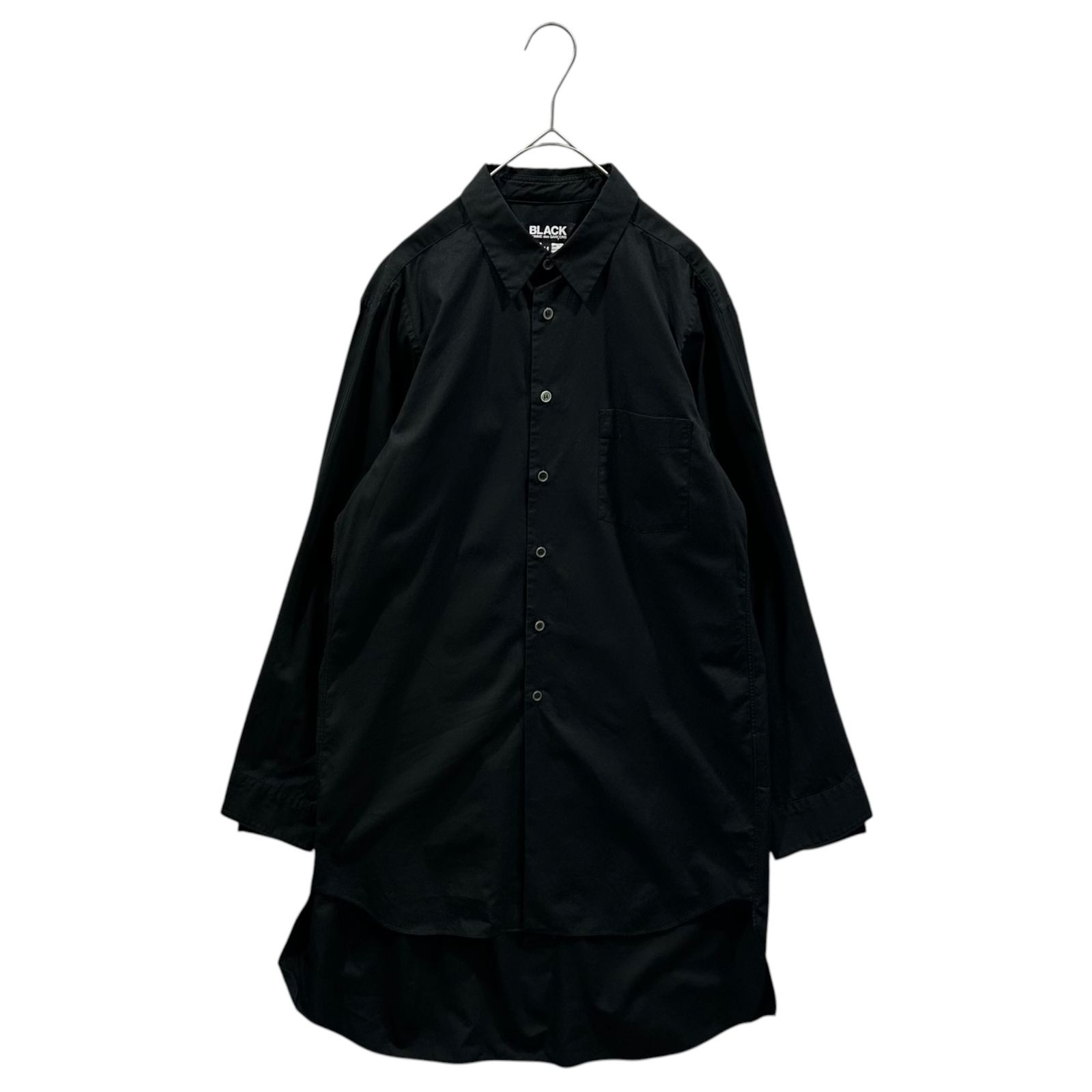 BLACK COMME des GARCONS(ブラックコムデギャルソン) 2019AW Regular-Collared Cotton Long Shirt レギュラーカラー コットン ロング シャツ 1D-B005 M ブラック AD2019