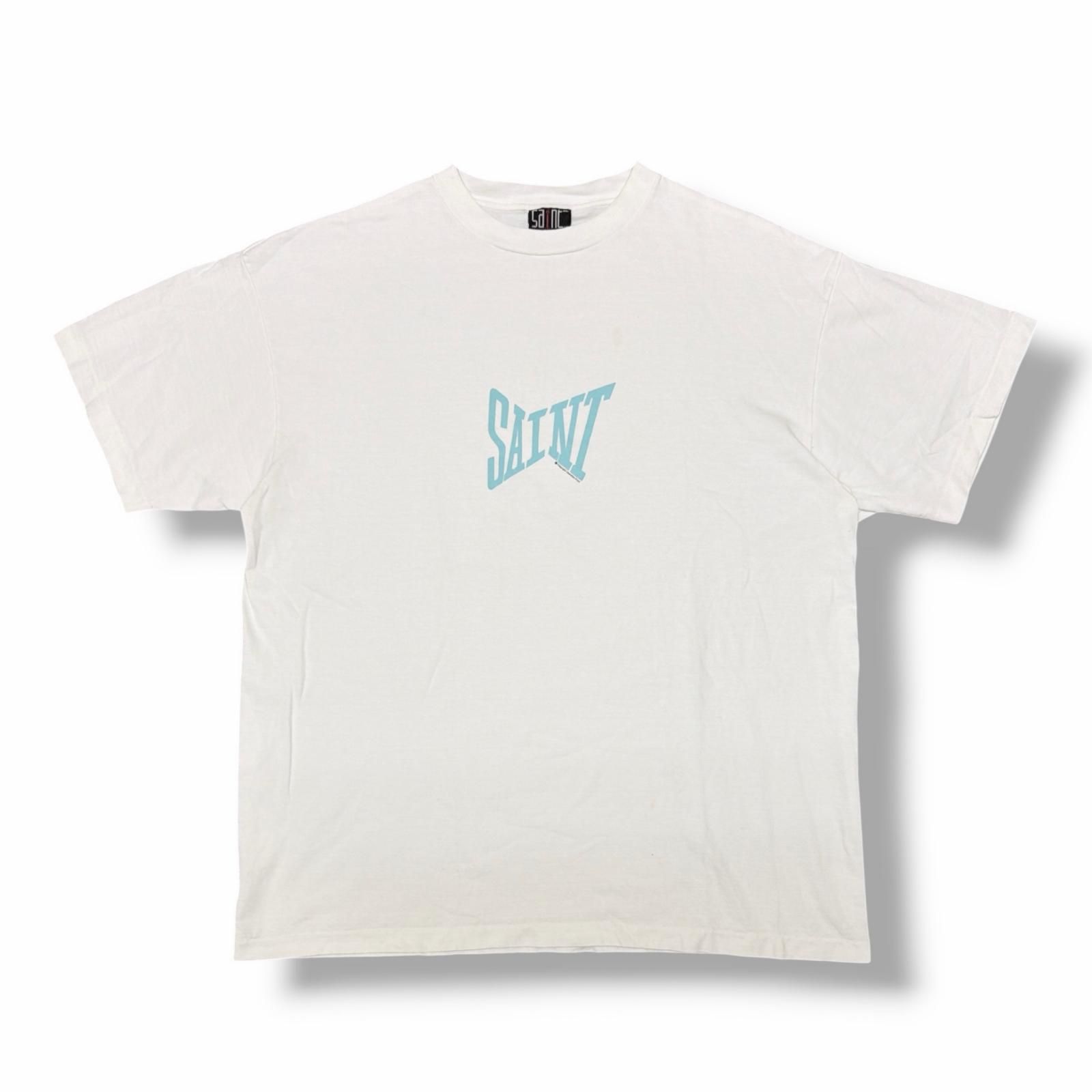 SAINT MICHAEL 24SS SS TEE RIBON SAINT リボンセントロゴTシャツ カットソー セントマイケル SM-YS8-0000-012 ホワイト XL （11031M）