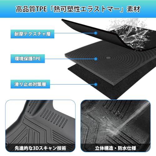 Cartist プリウス 50系 に適用 フロアマット カーマット 3Dフロアマット セカンドマット PRIUS50 2015-2023 立体防水 滑り防止 耐汚れ TPE素材 カスタムパーツ 車種専用設計 取付簡単 保護パーツ カー用品 3PCSセットkk