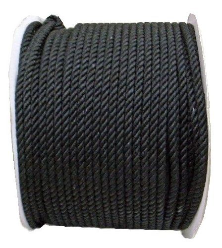 新品 まつうら工業 綿素材 ロープ 太さ8mm 長さ200m 黒 ドラム巻