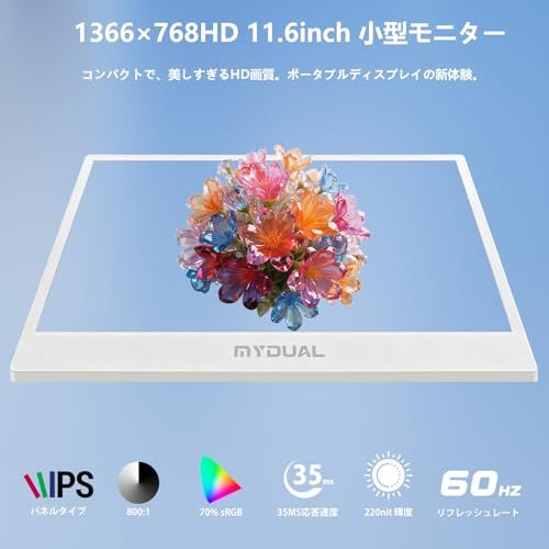 Mydual hdmi 小型モニター 11.6インチ 1366x768HD ポータブルディスプレイ IPS非光沢液晶パネル モバイルモニター 薄型 軽量 スタンド内蔵 vesa USB Type-C ミニHDMI PS4/XBOX/Switc 4a63d374 Mydual hdmi 小型モニター 11.6インチ 1366x768HD ポータブルディスプレイ IPS非光沢液晶パネル モバイルモニター 薄型 軽量 スタンド内蔵 vesa USB Type-C ミニHDMI PS4/XBOX/Switc 4a63d374