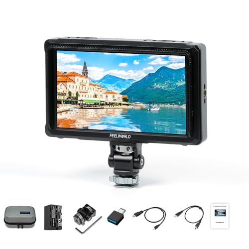 FEELWORLD FW568PRO 6 インチ1200nit高輝度1920X1080デジタル一眼レフ カメラフィールド モニター、3D LUTフォーカス ピーキング アシスト フル波形 4K HDMI 入出力ビデオ フィールド モニター （ f7e8f8a6