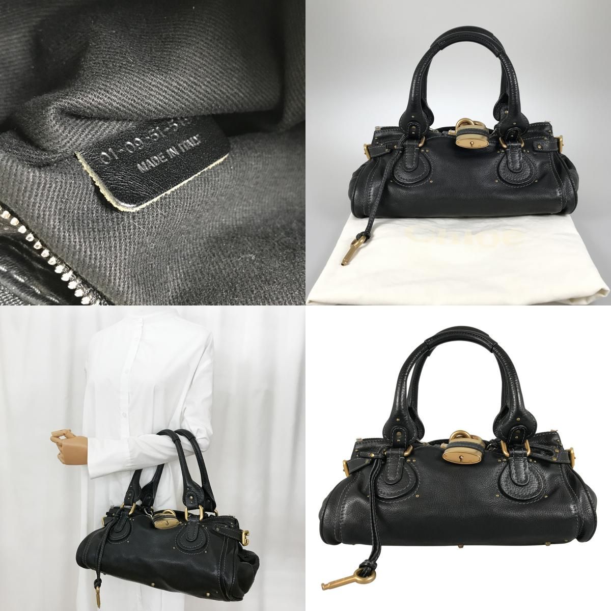 クロエ Chloe パディントン 01-09-51-5191 レザー ボストンバッグ sh