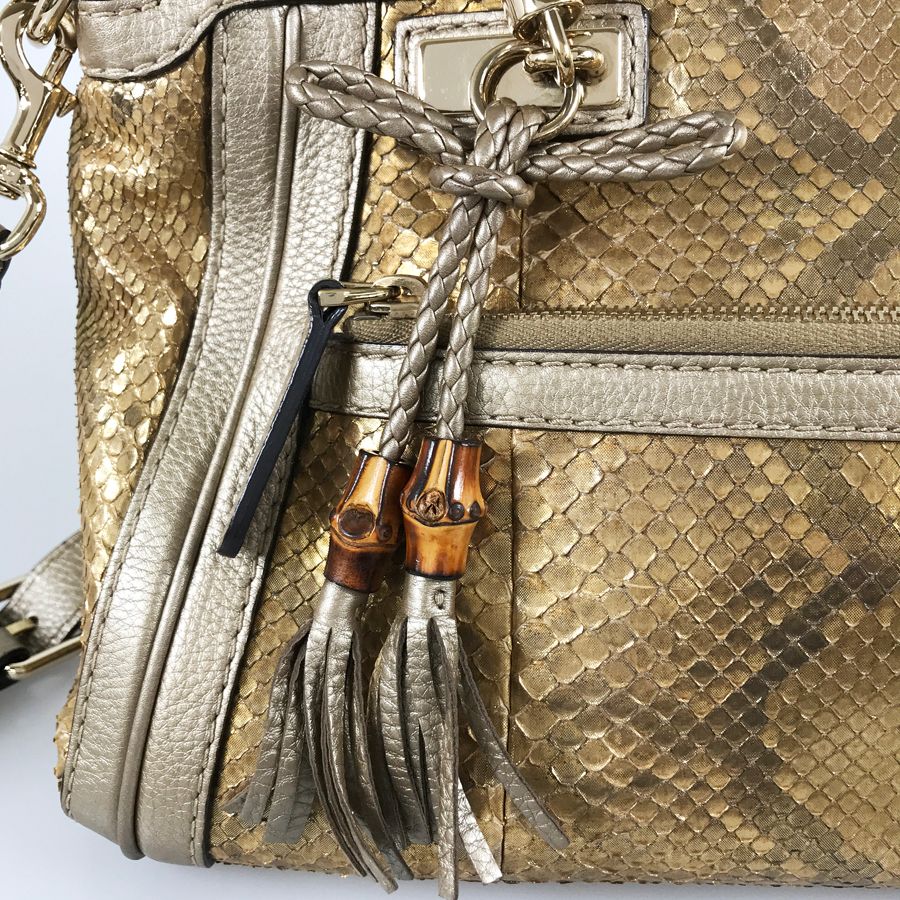 グッチ GUCCI ベラ パイソンバンブー2WAYバッグ 282300 パイソン トートバッグ sh【中古】 グッチ GUCCI ベラ パイソンバンブー2WAYバッグ 282300 パイソン トートバッグ sh【中古】